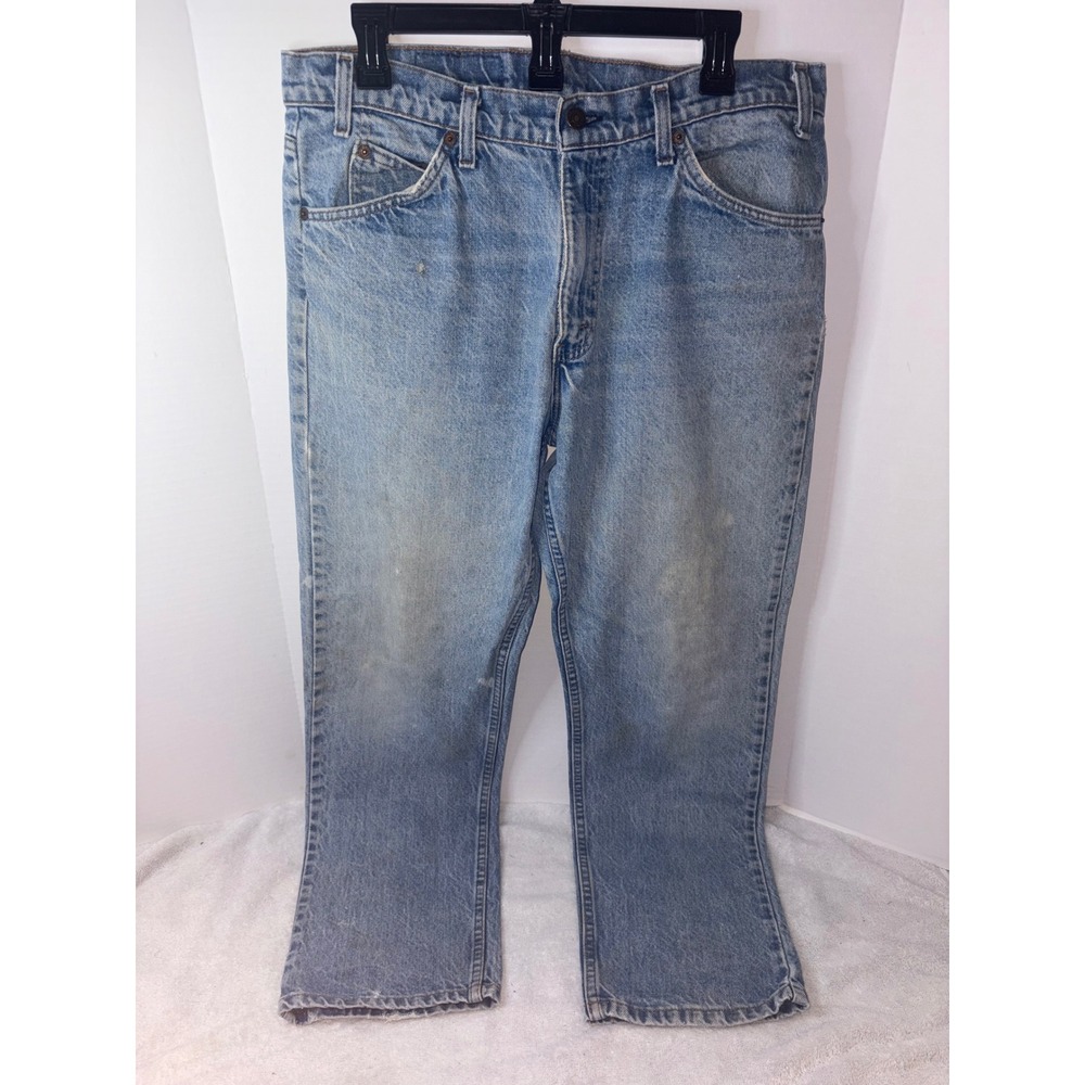 Levi Strauss 505 Regular Fit Light Wash Denim Jeans Mens Size 36x32